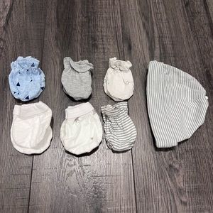 Assorted Scratch Mittens and Hat